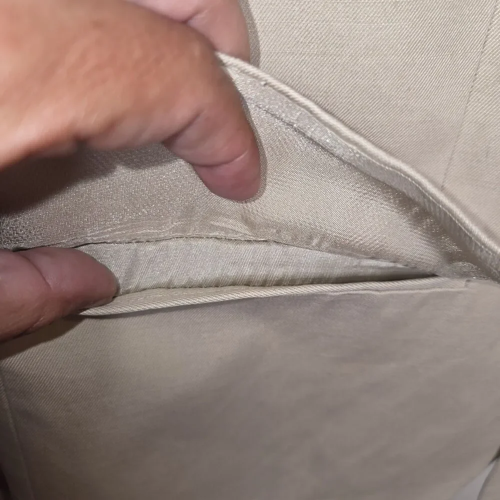 Banana Republic Mens Cotton Linen 3-Button Suit Jacket Blazer Beige Tan 42L